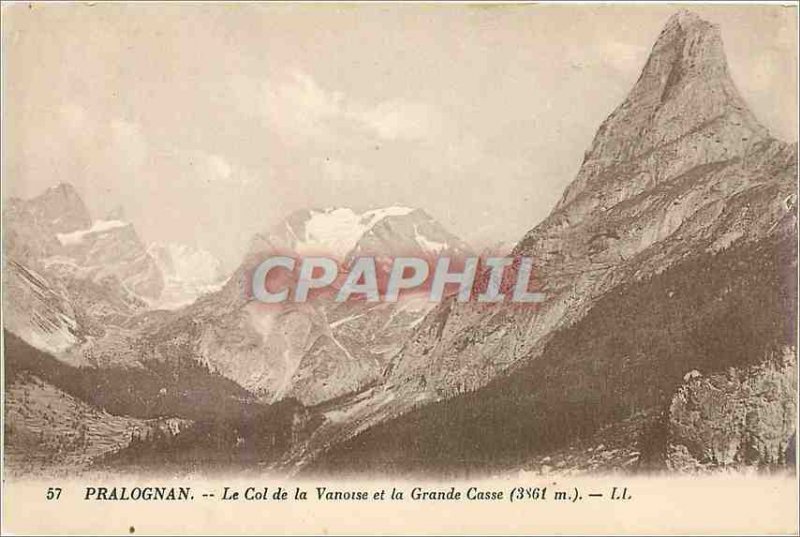 Old Postcard Pralognan The Col de la Vanoise and Grande Casse