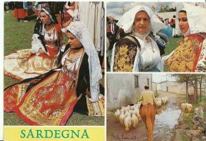 Italy Postcard - Views of Sardegna - Showing Local Costume  ZZ829