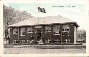 Postcard Public Library in Albion, Michigan