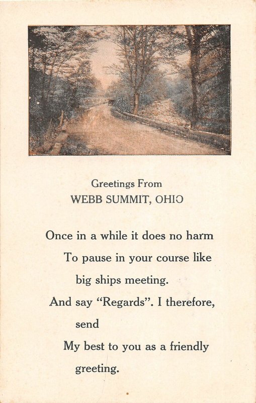 F60/ Webb Summit Ohio Hocking County Greetings From Postcard