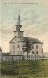 c1907 Lithograph Postcard Proof Old General Knox Church Thomaston ME Knox County