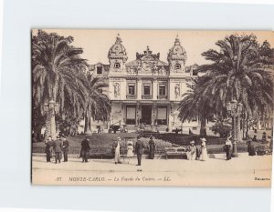 Postcard La Façade du Casino Monte Carlo Monaco Monaco