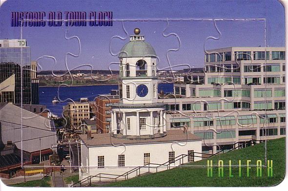 Puzzle Postcard Historic Old Town Clock, Halifax, Nova Scotia
