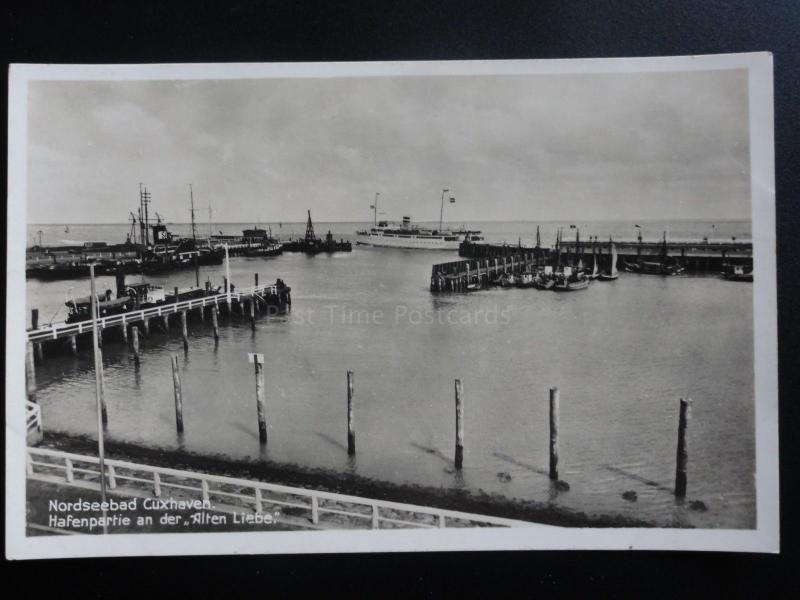 Germany: Nordseebad Cuxhaven Hafenpartie an der ALTEN LIEBE - Old RP Postcard