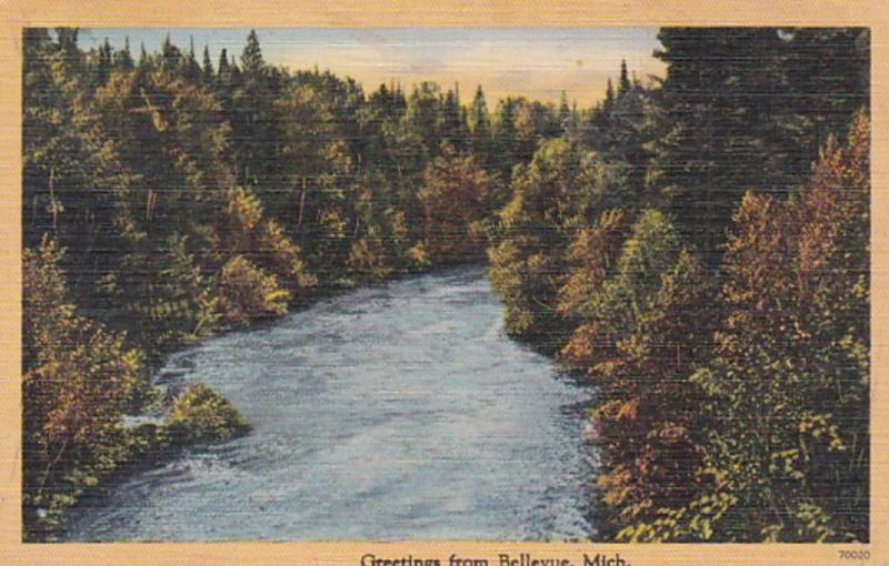 Michigan Greetings From Bellevue 1946