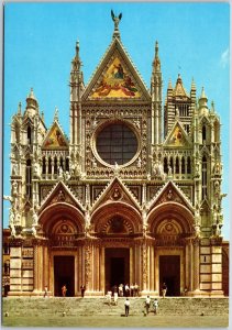 The Cathedral Facade Siena Italy Parish Church Postcard