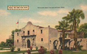 Vintage Postcard The Alamo Built 1718 Shrine Of Texas Liberty San Antonio Texas