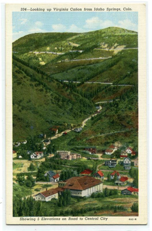 Virginia Canyon Highway from Idaho Springs Colorado postcard