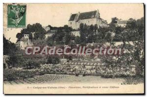 Old Postcard Crepy en Valois Oise Panorama old Chateau and Fortifications