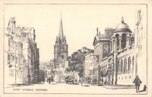 BR100007 high street oxford postcard car bike  uk