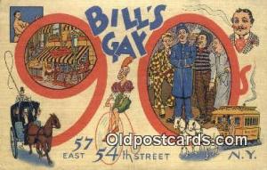 Bill's Gay Nineties Restaurant, New York City, NYC USA 1940 very light wear c...