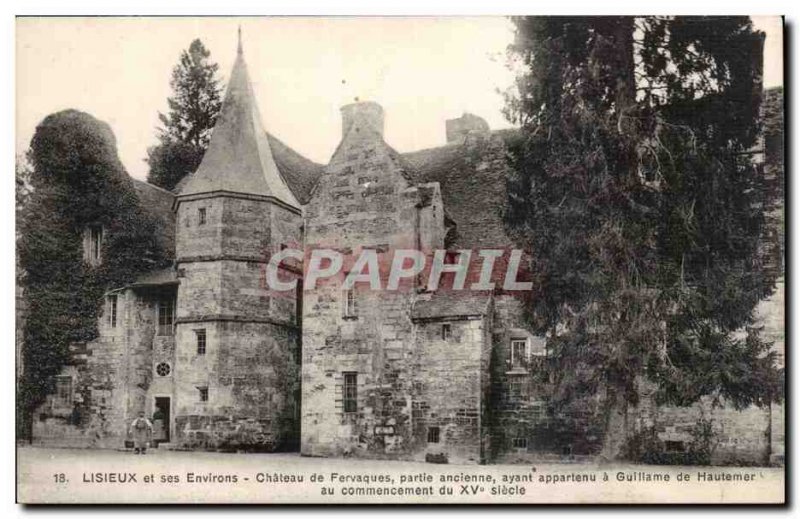 Old Postcard Lisieux Chateau de Fervaques that belonged to William Hautemer