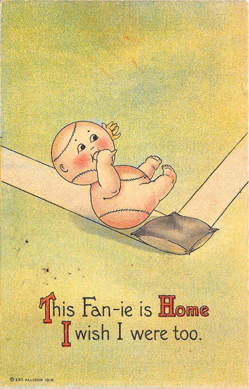 Baseball This Fan-ie is Home I wish I were too. Poem Postcard