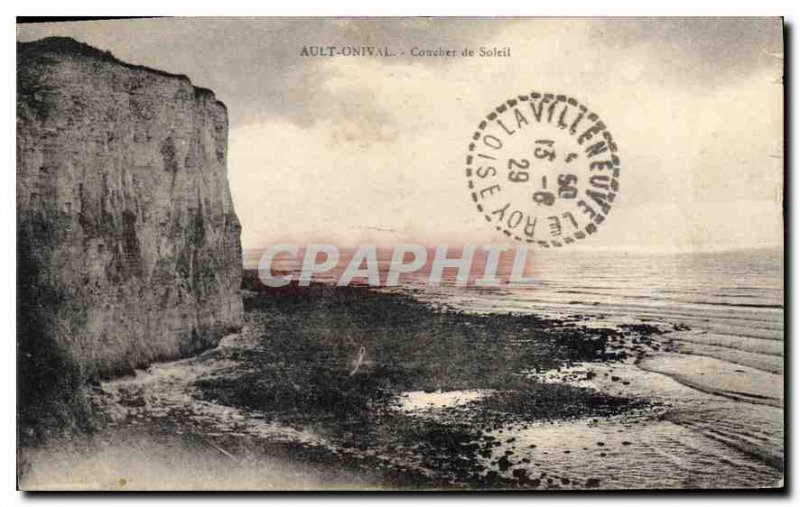 Old Postcard Ault Onival Sunset