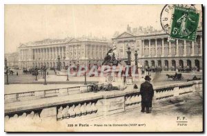 Postcard Old Paris Concorde Square VIII stop