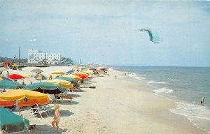 Rehoboth Beach Delaware 1959 Postcard Beach Ocean Umbrellas