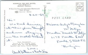 Postcard - Norwich Inn And Motel - Norwich, Vermont