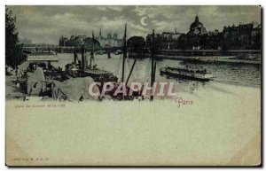 Old Postcard Quai du Louvre and Paris Cite