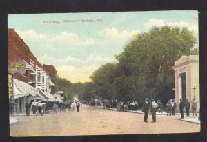 EXCELSIOR SPRINGS MISSOURI DOWNTOWN BROADWAY STREET VINTAGE POSTCARD MO.