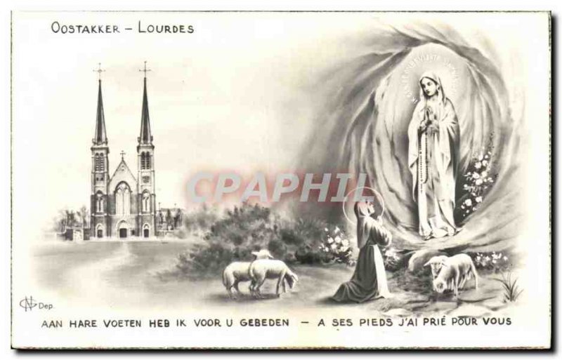 Old Postcard Oostakker Lourdes Aan Hare Voeten Heb Ik Voor has its pies j & #...