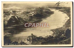 Old Postcard Chillon Castle and Lake Geneva