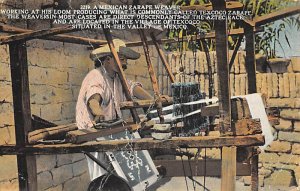 A Mexican Zarape Reaver at his loom Spinning Wheels & Weaving PU 1929 