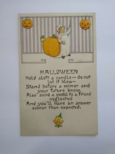 Vintage Halloween Postcard Nash Elf And Child Embossed Unused Series 30 Original