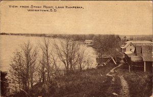 Stony Point Beach Lake Kampeska Watertown South Dakota Vintage RPPC