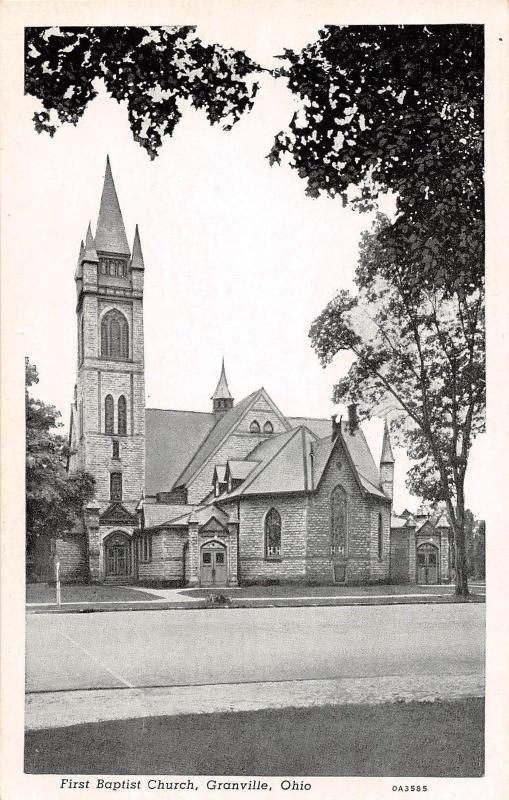 A28/ Ohio Postcard Granville First Baptist Church Licking County