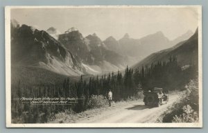 BANFF NATIONAL PARK CANADA MORAINE LAKE VALLEY VINTAGE REAL PHOTO POSTCARD RPPC