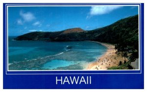 Hanauma Bay ideal for snorkeling and diving Oahu Hawaii Postcard Posted 1988