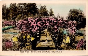 Rose Arch Butchart's Gardens Victoria BC Real Photo Postcard PC159