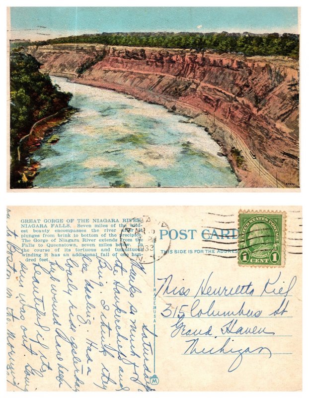 The Great Gorge of the Niagara River, Niagara, Falls