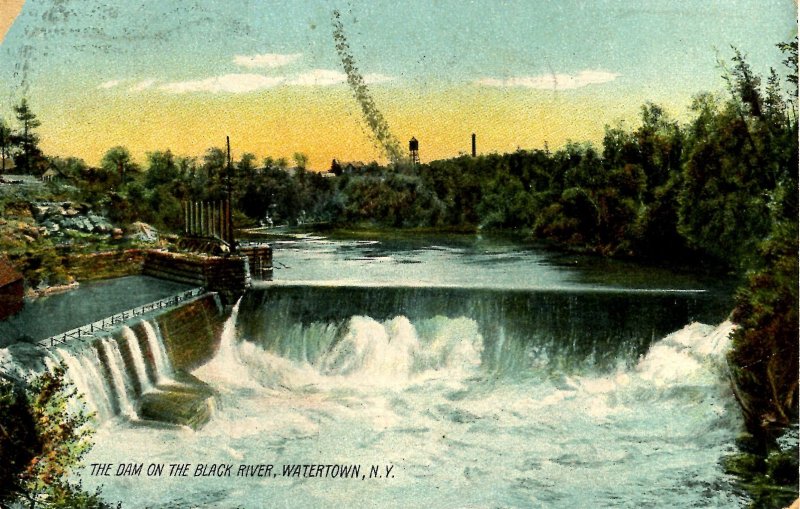 NY - Watertown. The Dam on the Black River    (damage)