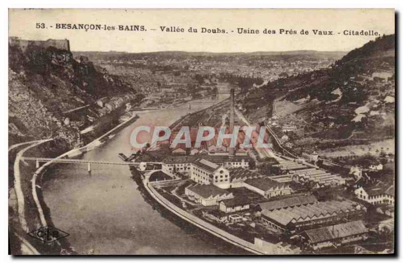 Old Postcard Besancon les Bains Doubs Valley Factory Near Vaux Citadel