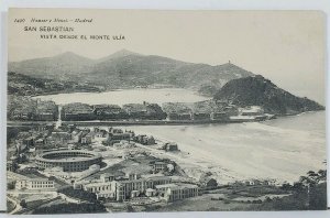 Spain San Sebastian Vista Desde El Monte Ulia 1907 to Paris Postcard L6