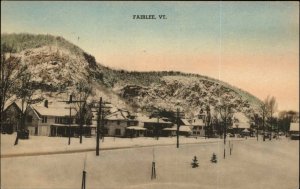 FAIRLEE VT Winter Street Scene c1910 Postcard
