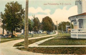 c1907 Postcard; Clark Street, Philadelphia NY Jefferson County Posted