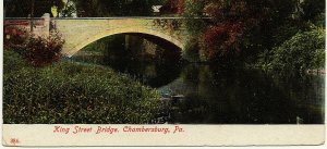 1907-15 Chambersburg PA King Street Bridge RARE Antique German Made DB Postcard