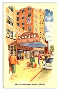 The Pick-Kansan Topeka Kansas Postcard An Albert Pick Hotel