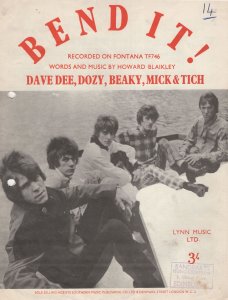 Dave Dee Dozy Beaky Bend It UK First Edition 1966 Sheet Music
