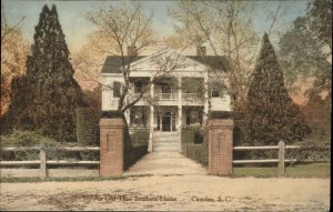 Camden SC Old Southern Home c1920 Postcard