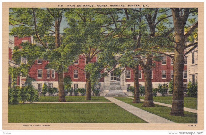 Main Entrance Tuomey Hospital, Sumter, South Carolina, 30-40s