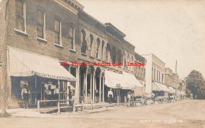 MI, Burr Oak, Michigan, RPPC, Main Street, Business Section, Photo