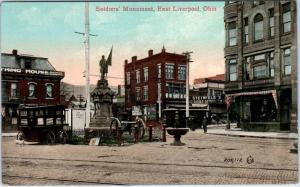 E LIVERPOOL, OH Ohio   STREET  Scene  POPCORN WAGON  Streetcar  c1910s  Postcard