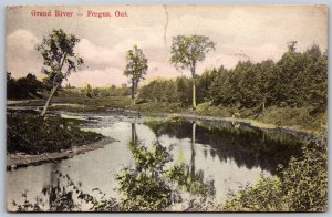 Postcard Fergus Ontario c1906 Grand River Scenic View by R. Phillips *as is*