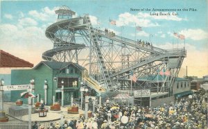 California Long Beach C-1910 Amusement of Pike Postcard Western 22-0858