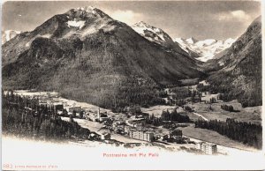 Switzerland Pontresina mit Piz Palü Vintage Postcard C208