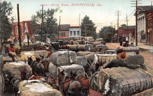 Huntsville Alabama Street Scene, Color Lithograph Vintage Postcard U8497