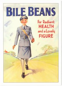 Women's Auxiliary Air Force WAAF on Bile Beans Ad British WWII Repro Postcard